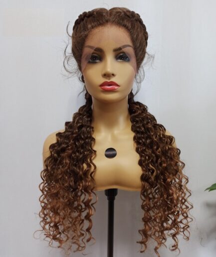 Perruque 2 Tresses Torsion, cheveux synthétique naturelle 24 pouces, 180% densité