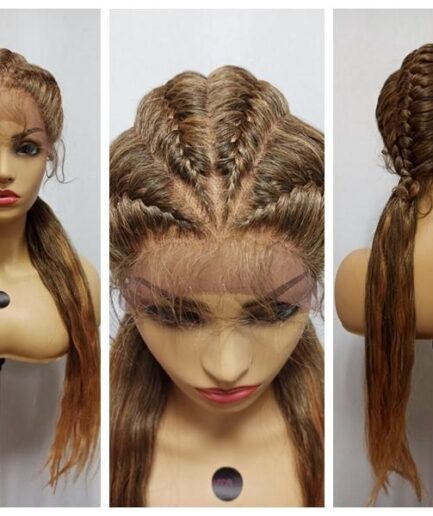 Perruque 4 Tresses de cheveux synthétique naturelle, 24 pouces, 180% densité