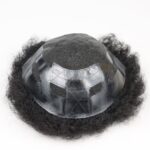 Postiche Homme PU fin, 120% densité, 8x10 pouces Afro Curl, cheveux humain Indiens