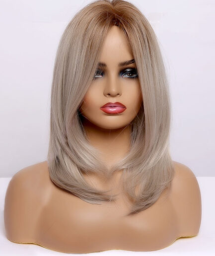 Perruque Cheveux synthétique naturel, 16 Pouces fibre Japonais haute qualité, 120% densité